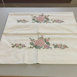 Set of Cross Stitch Pillow Cases
